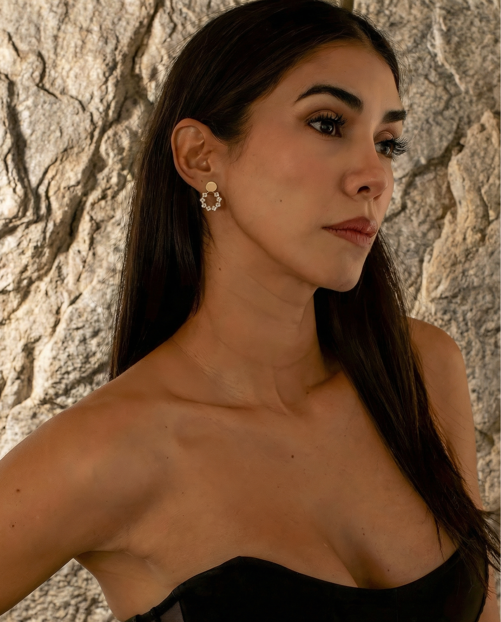 ARETES PLANOS CON ARO DE ZIRCONIA