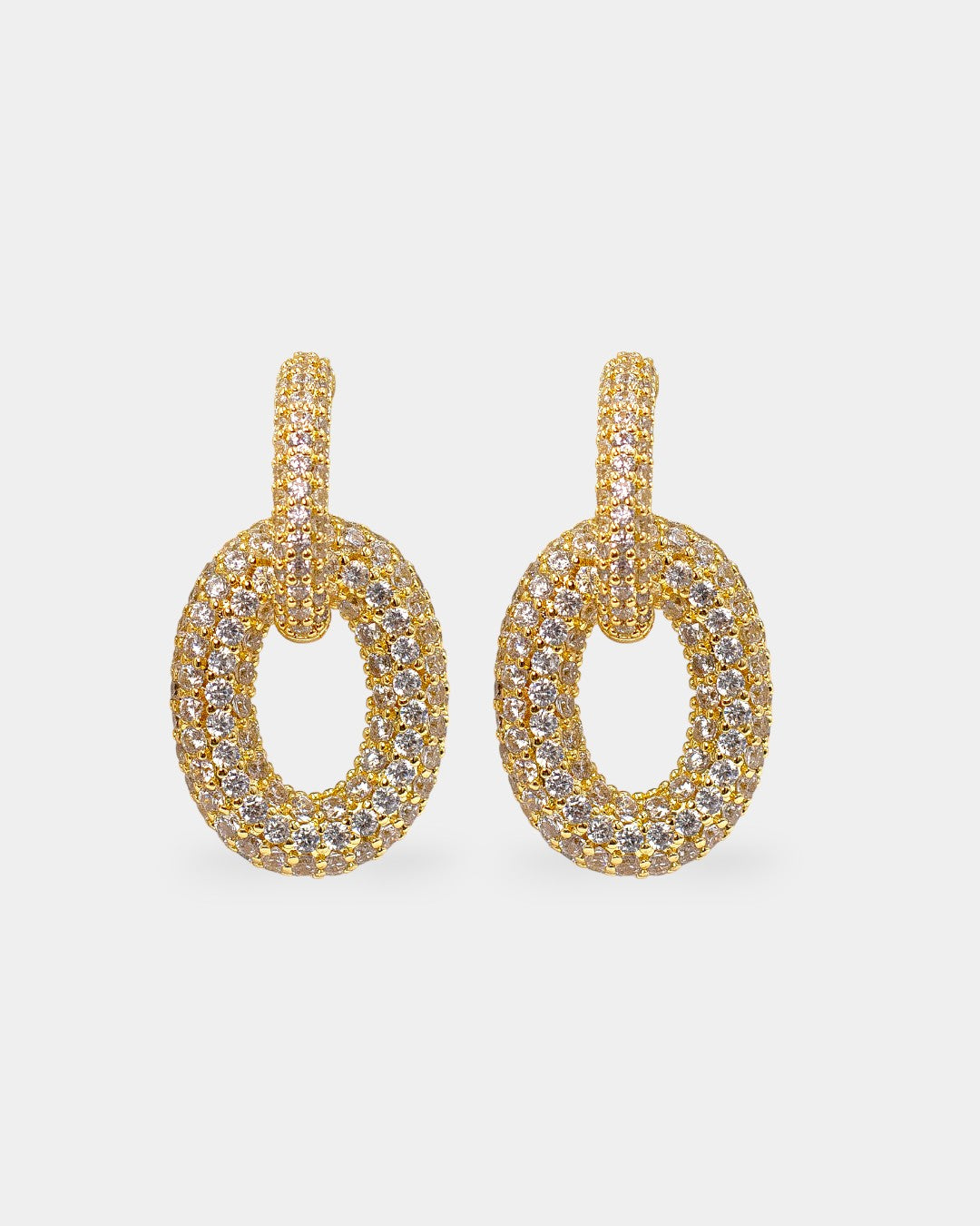 ARETES ELIPSES ENTRELAZADAS MICRO PAVE