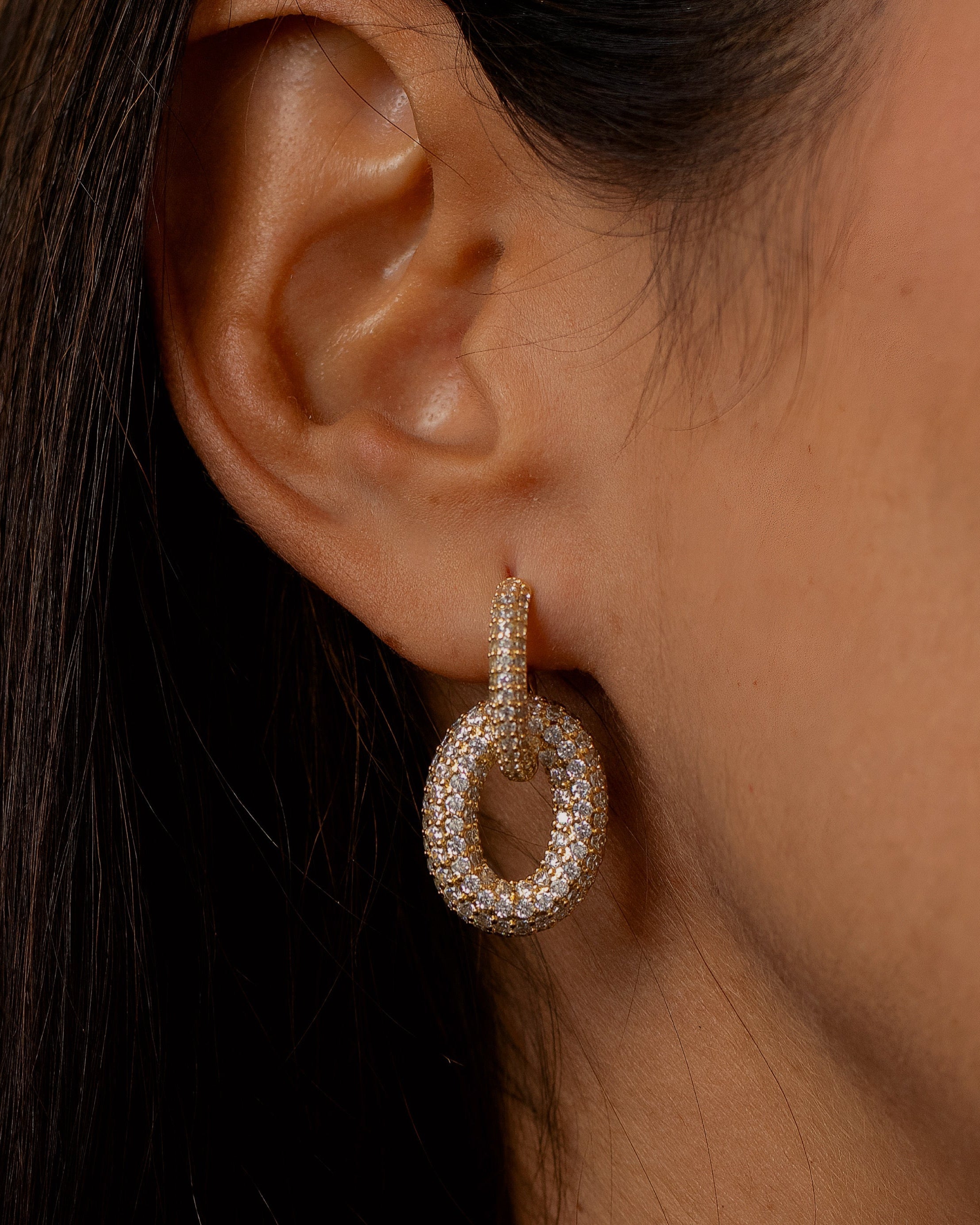 ARETES ELIPSES ENTRELAZADAS MICRO PAVE