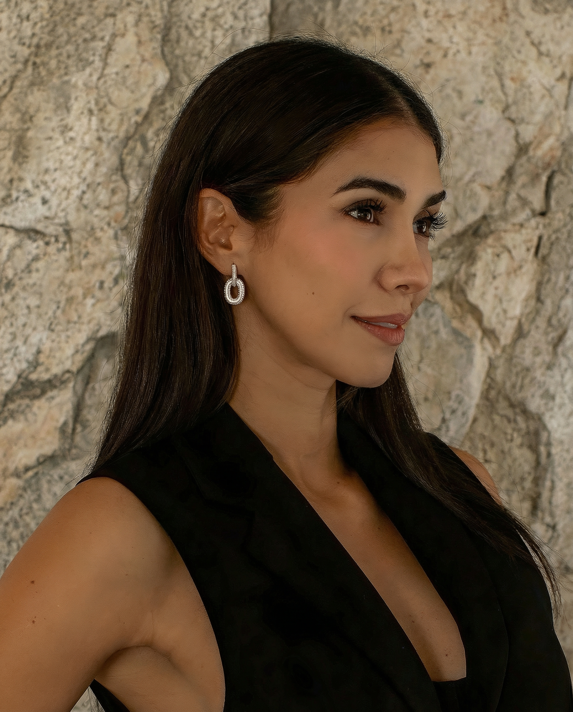 ARETES ELIPSES ENTRELAZADAS MICRO PAVE