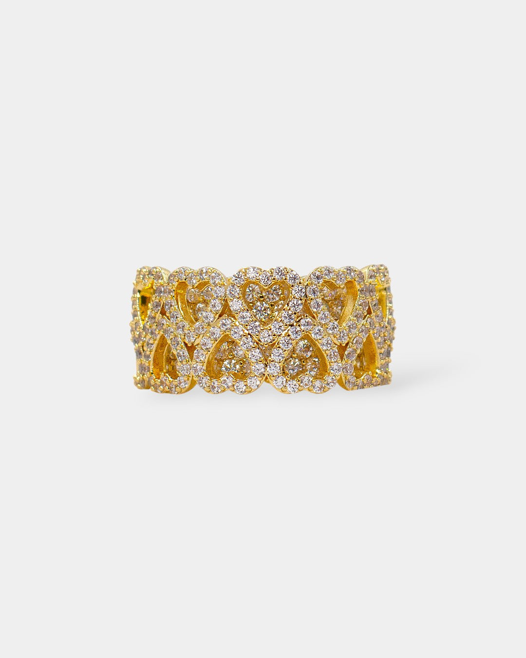 ANILLO ALTO RELIEVE CORAZONES INVERTIDOS