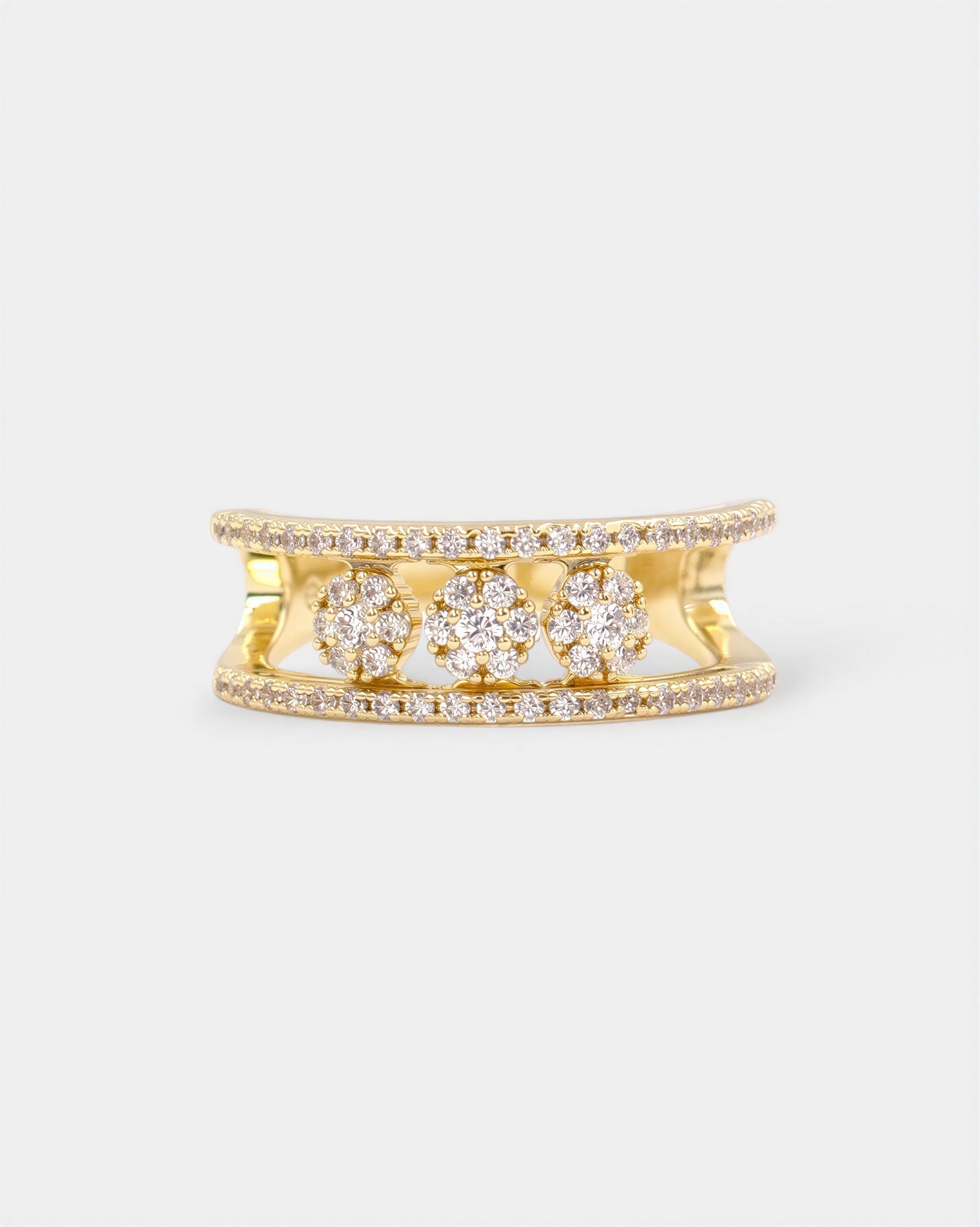ANILLO RIEL CON ESFERAS 3 OROS