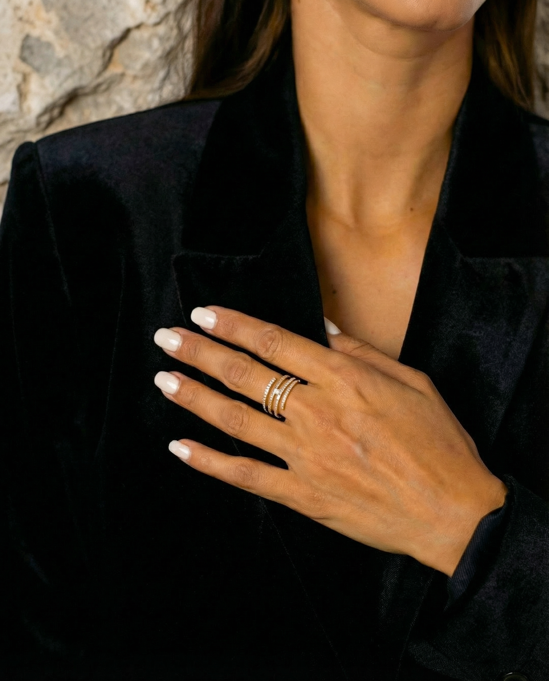 ANILLO THIN LINES & ZIRCONIA