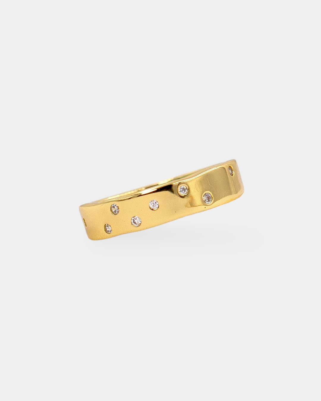 Anillo Chispas Incrustadas, Anillo Eclet con bano de oro 14k, hipoalergenico (vista 4)