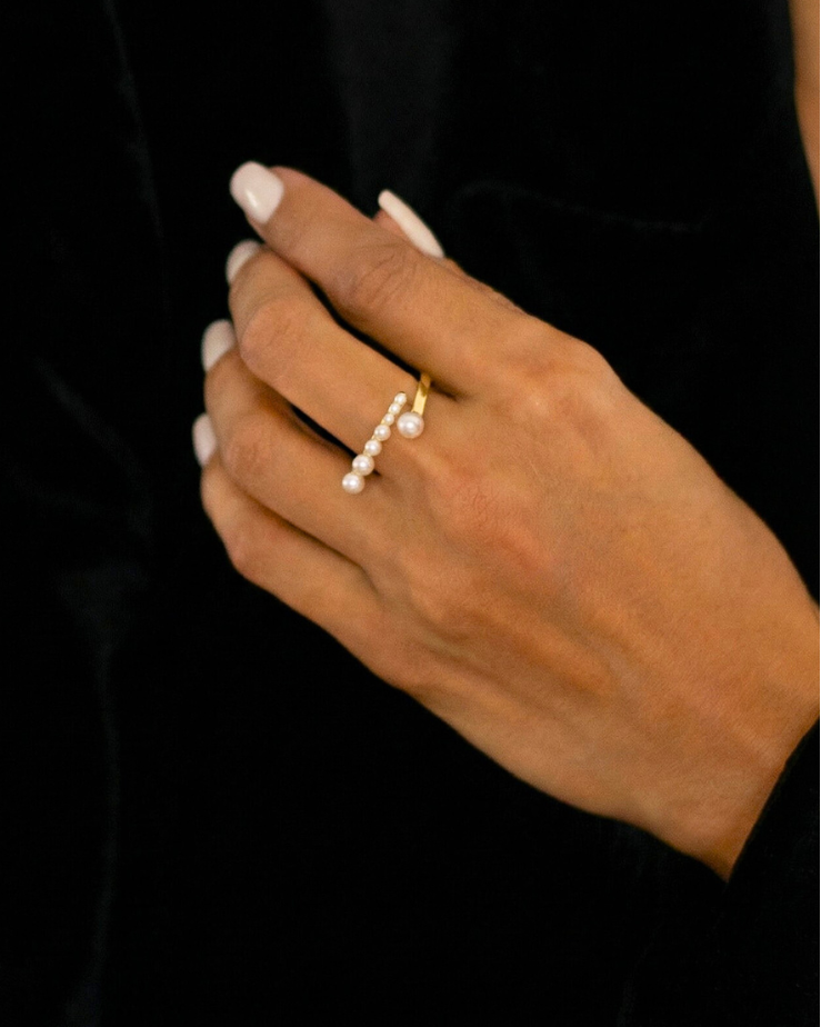 ANILLO PERLAS BLANCAS ABIERTO