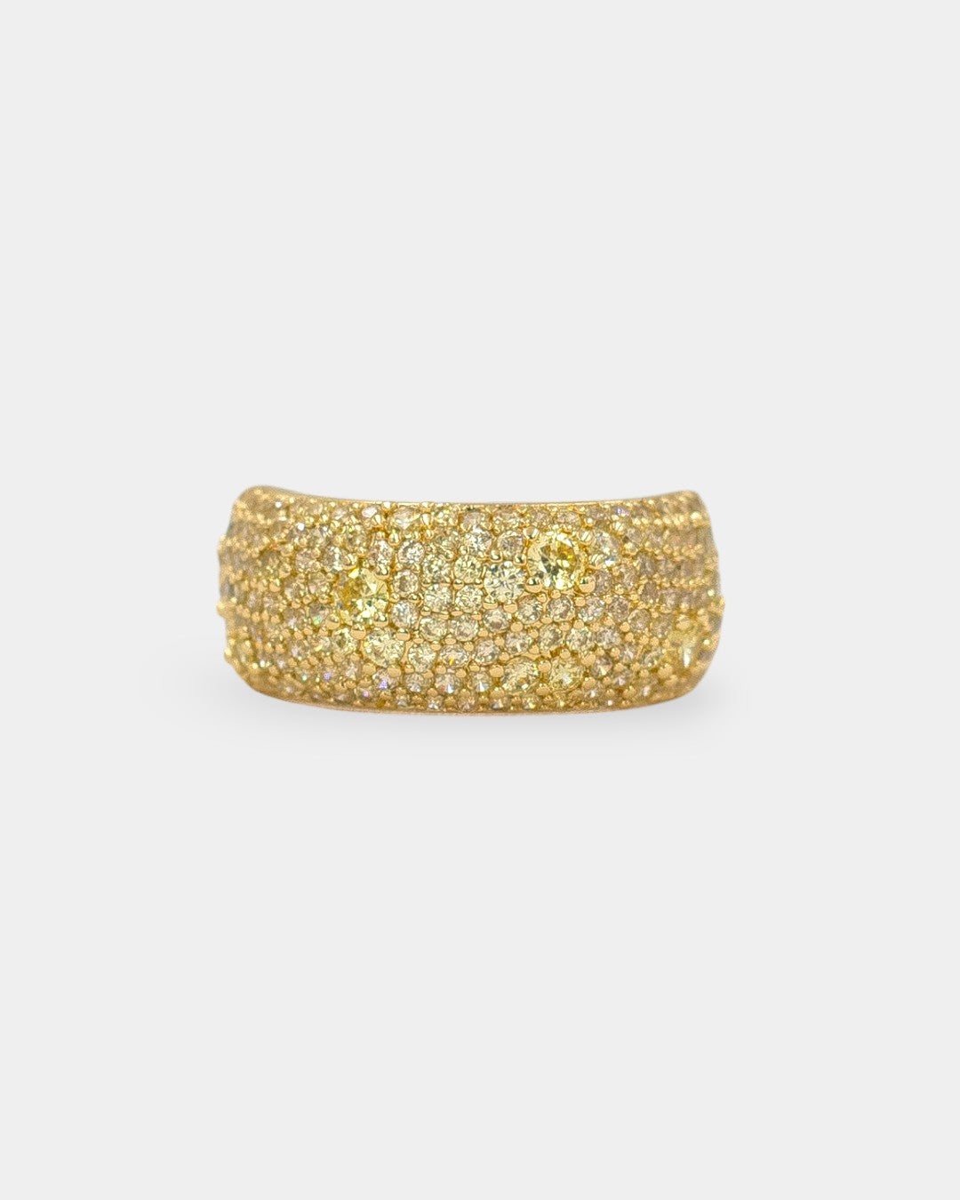 Anillo Micro Pave Yellow Zirconia, Anillo Eclet con bano de oro 14k, hipoalergenico (vista 4)
