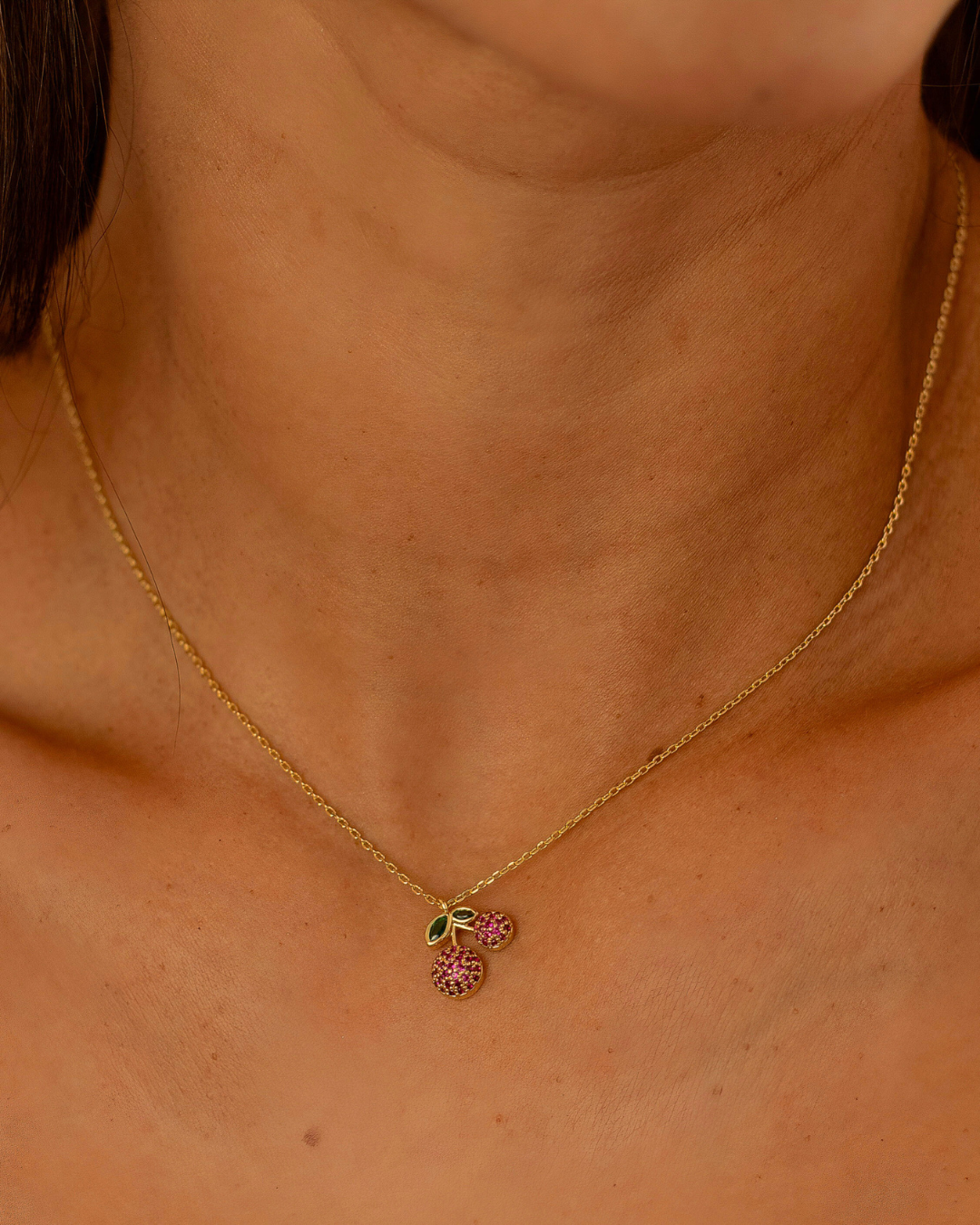 COLLAR MICRO PAVE CHERRIES