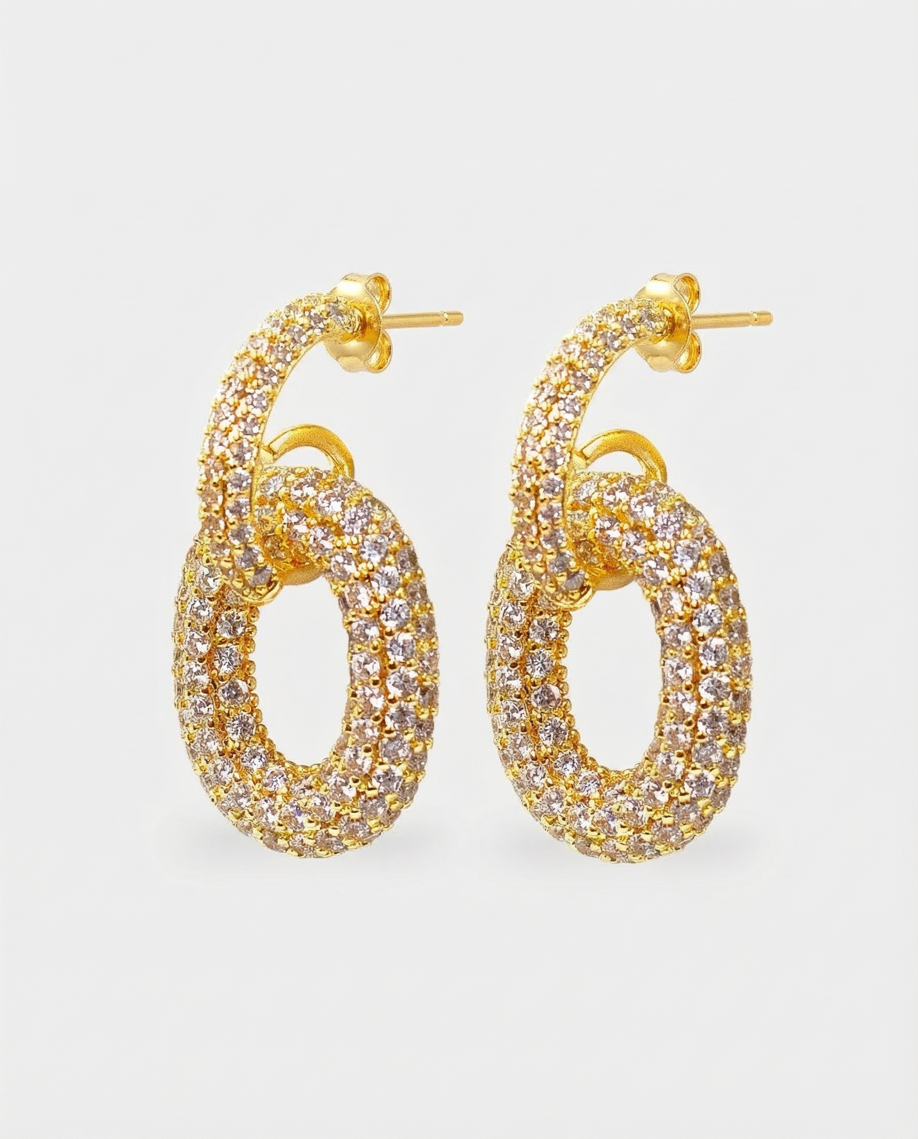 ARETES ELIPSES ENTRELAZADAS MICRO PAVE