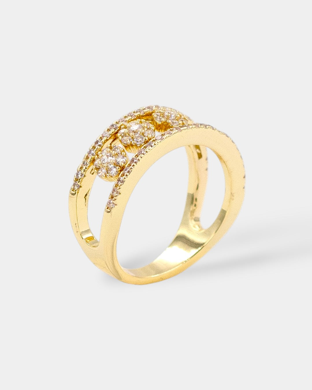 ANILLO RIEL CON ESFERAS 3 OROS