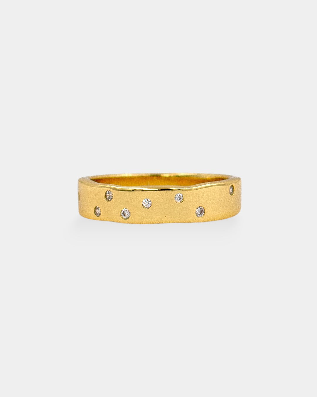 Anillo Chispas Incrustadas, Anillo Eclet con bano de oro 14k, hipoalergenico (vista 3)